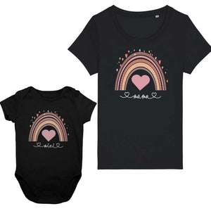 Mama Mini Regenbogen - T-Shirt Partnerlook