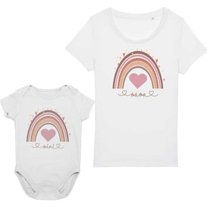 Mama Mini Regenbogen - T-Shirt Partnerlook